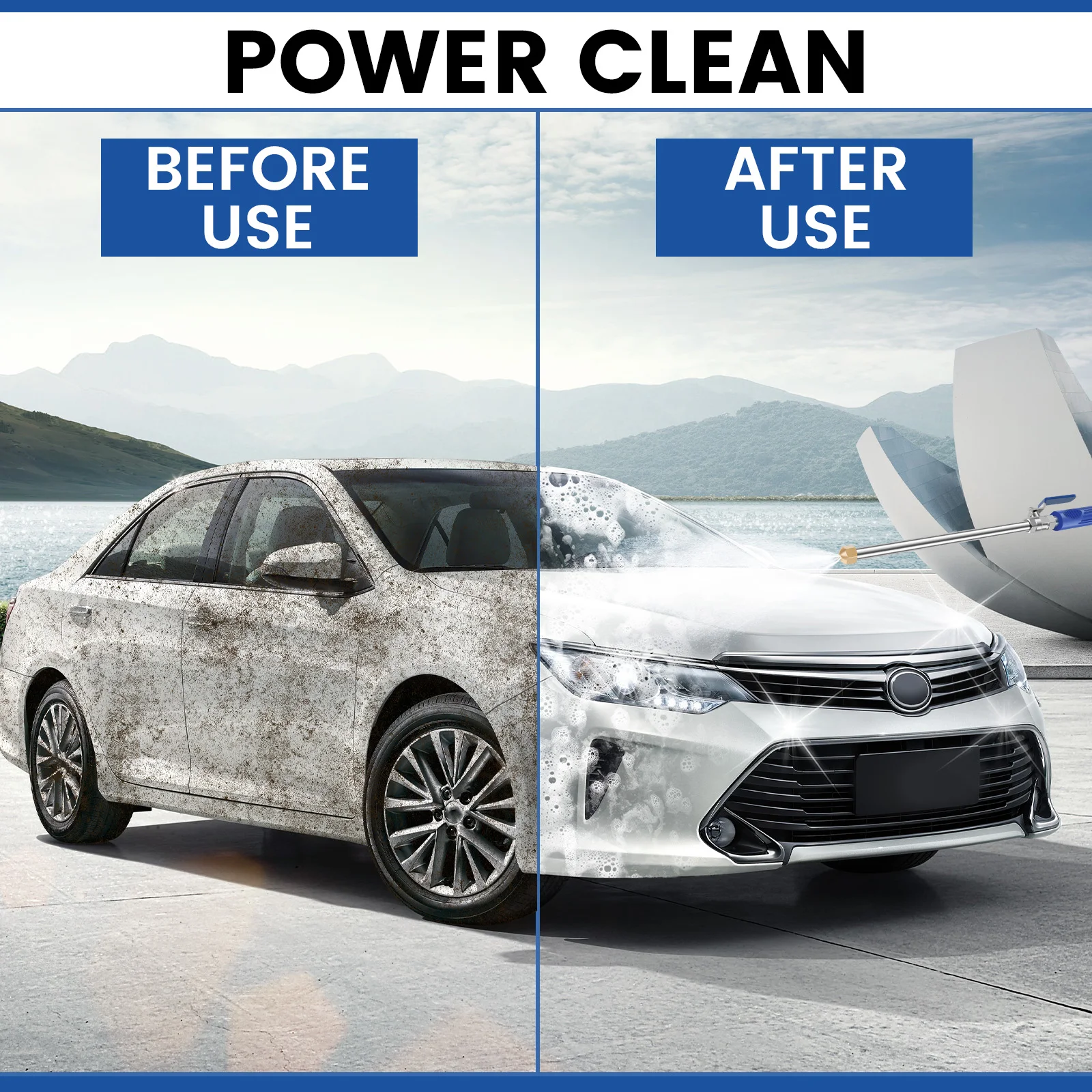 High Pressure Washer Wand Garden Watering Sprayer Cleaning Lance with 2 Different Nozzles and Hose Quick Connector Watering Tool