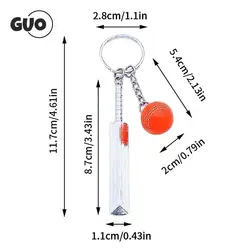 Cricket Keyring Sport Keyholder Cricket Keychain Sports Keyrings For Sport Fans Gift Gentleman's Game Keychains