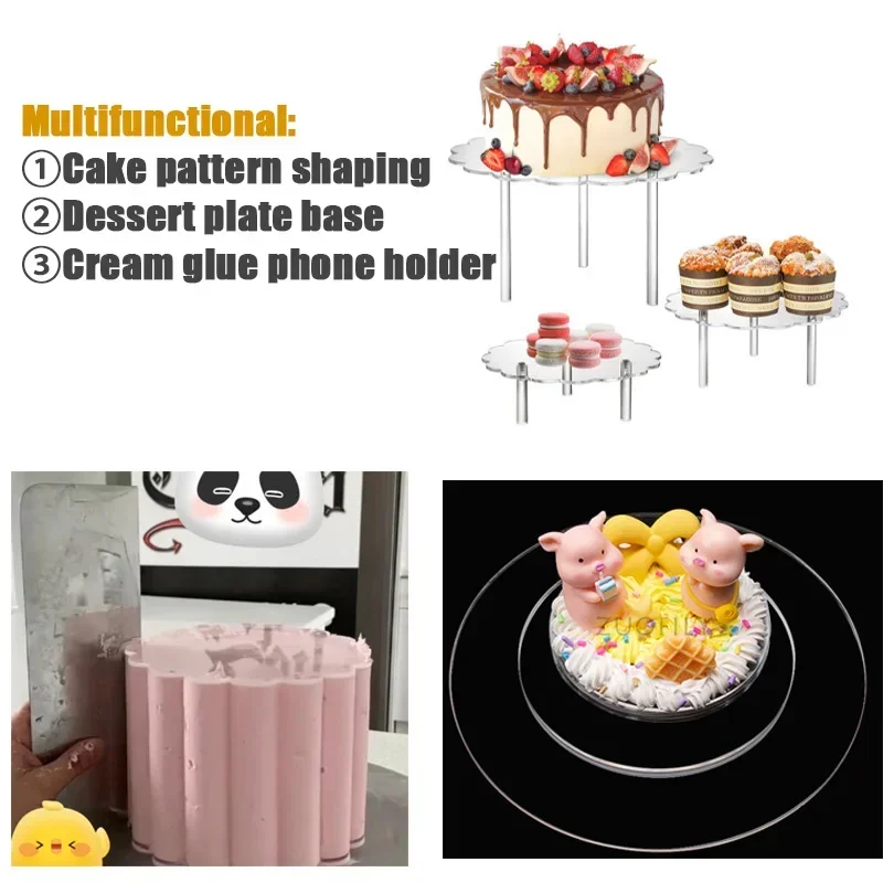 KAJENO Acrylic Cake Discs Set (2-Pack) - 5 Sizes 6.3-10.24 Inch Cake Decorating Scrapers For Buttercream & Frosting - View #8