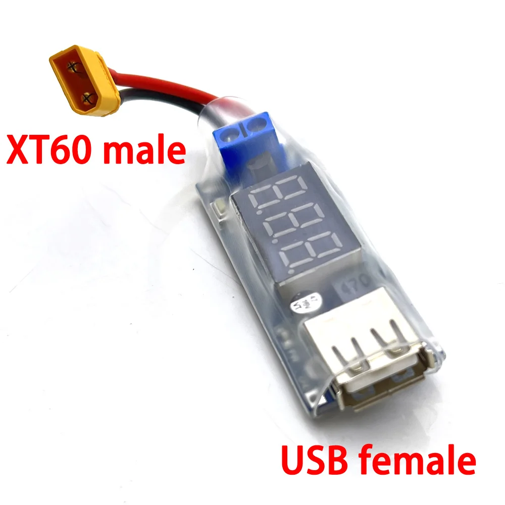 Фото Понижающий преобразователь постоянного тока XT60 XT30 JST T с вилкой на USB 5,5*2,1, 5,5*2,5, 9 В, 12 В, 24 В, 42 в, 5 В, USB-модуль понижающего источника питания №4
