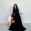 110758-cdb8f6.jpg Abaya-Cardigan ouvert de luxe pour femmes musulmanes, vêtement de prière pour femmes, caftan noir Dubaï, robe de soirée, vêtements grande taille avec ceinture