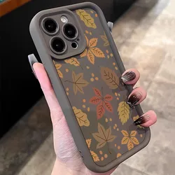 Autumn Vintage Maple Leaves Phone Case Cover - iPhone 15 Plus (Coffee - 2F481)
