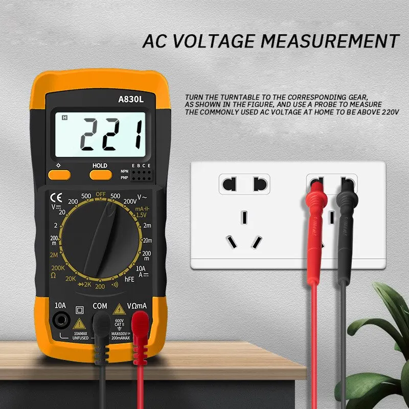 A830L Multimeter Handheld High Precision Multifunction Portable Digital Multimeter Ammeter Voltmeter Measuring Table Combination digital multimeter multimeter tester analog multimeter