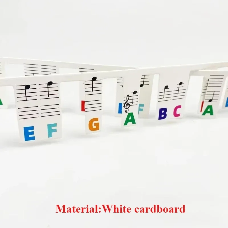 88 Keys White Cardboard Piano Keyboard Stickers Removable Keyboard Note Labels Beginner Piano Note Study Guide Accessories piano keyboard labels