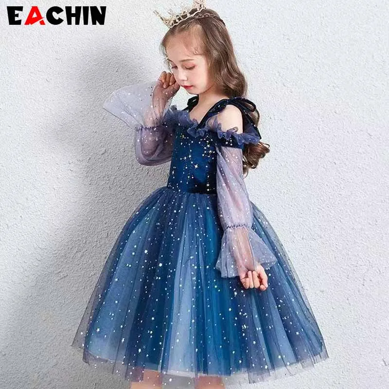 

Summer Girls Princess Dress Summer Mesh Sleeve Children Tutu Dresses Sequin Baby Kids Birthday Party Clothes Teen Girls Dress