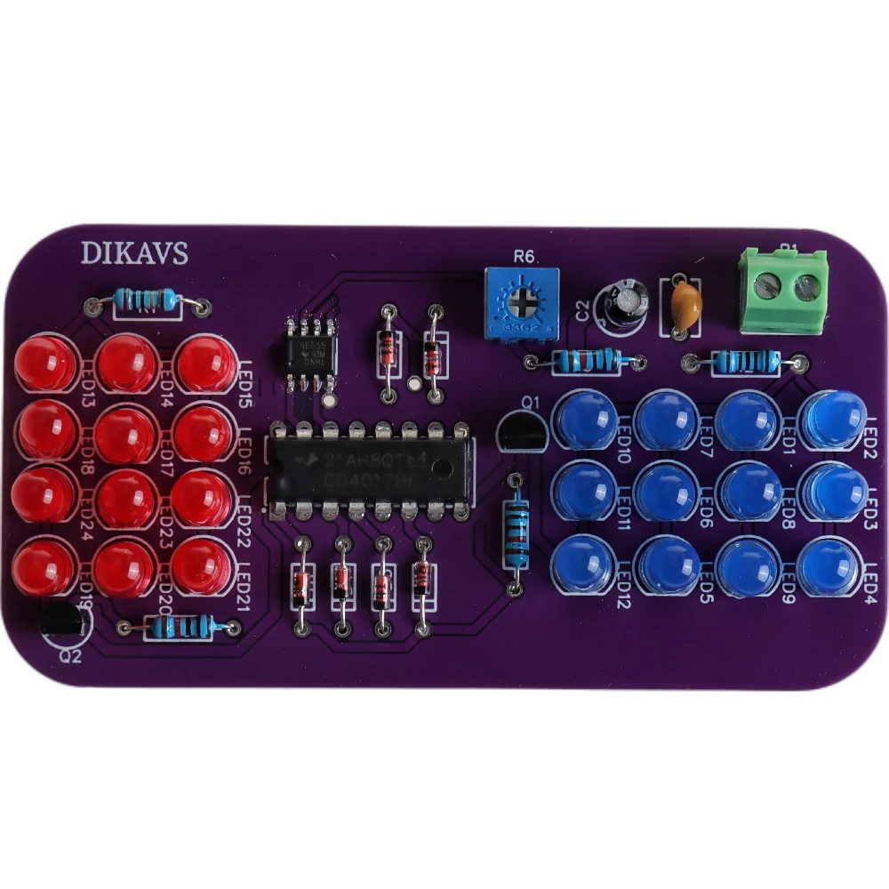 Learn To Solder Flickering Led Soldering Kit Red And Blue Leds Blinking Diy Electronic Projects