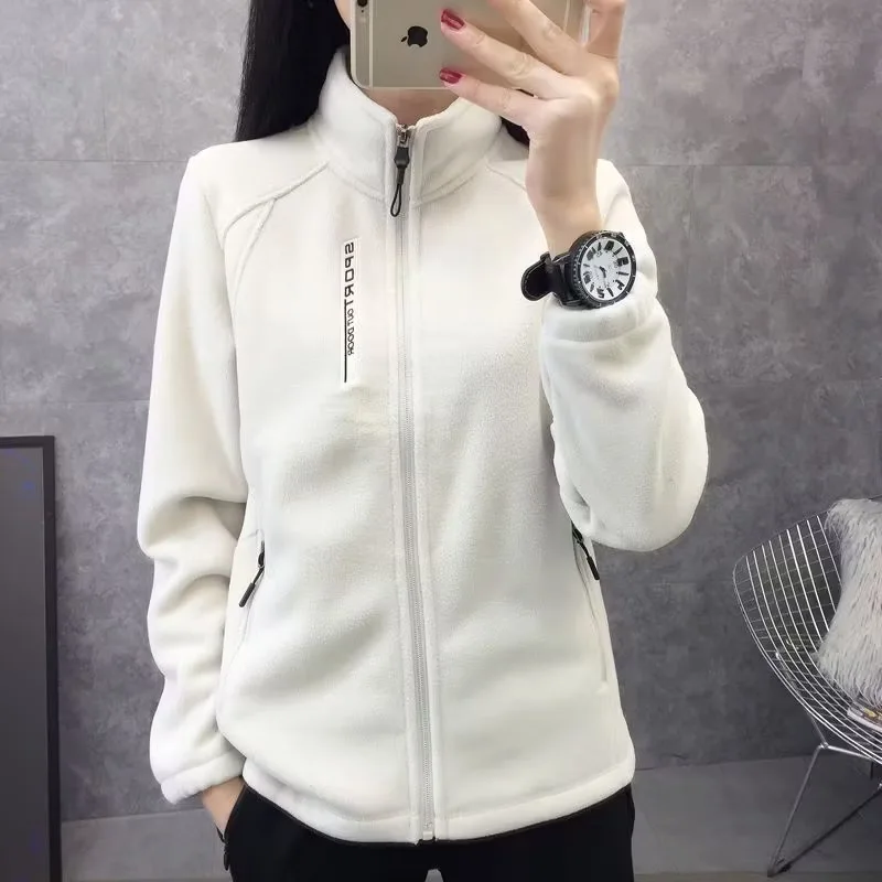 Women's Plus Size Polar Fleece Zipper Jacket - Autumn Winter Casual Sportswear