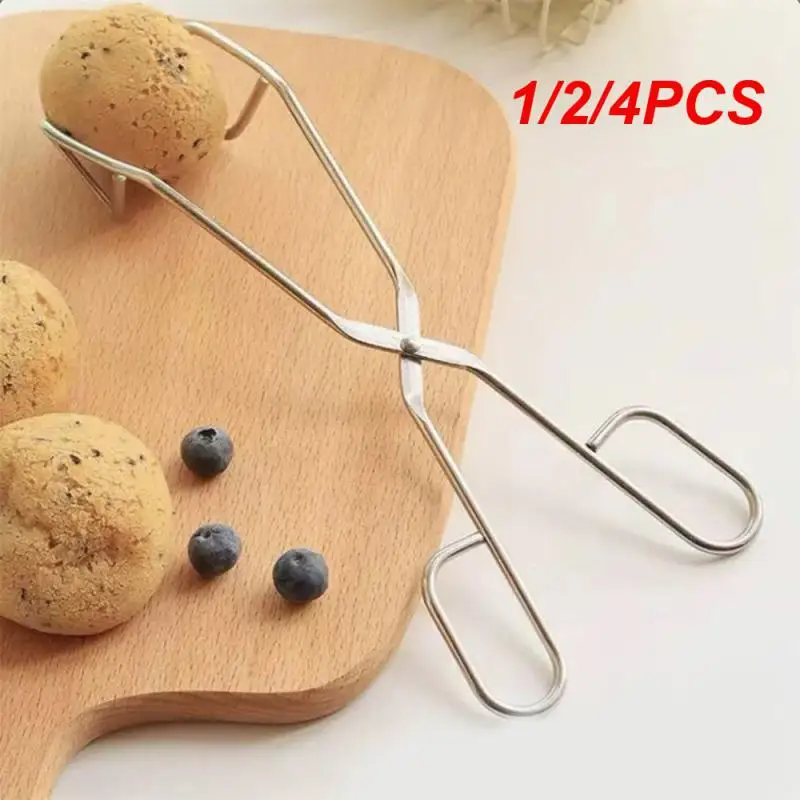 

1/2/4PCS Hollow Sandwich Cooking Tongs Easy To Clean Barbecue Tools Stainless Steel Food Tongs High Temperature Resistance