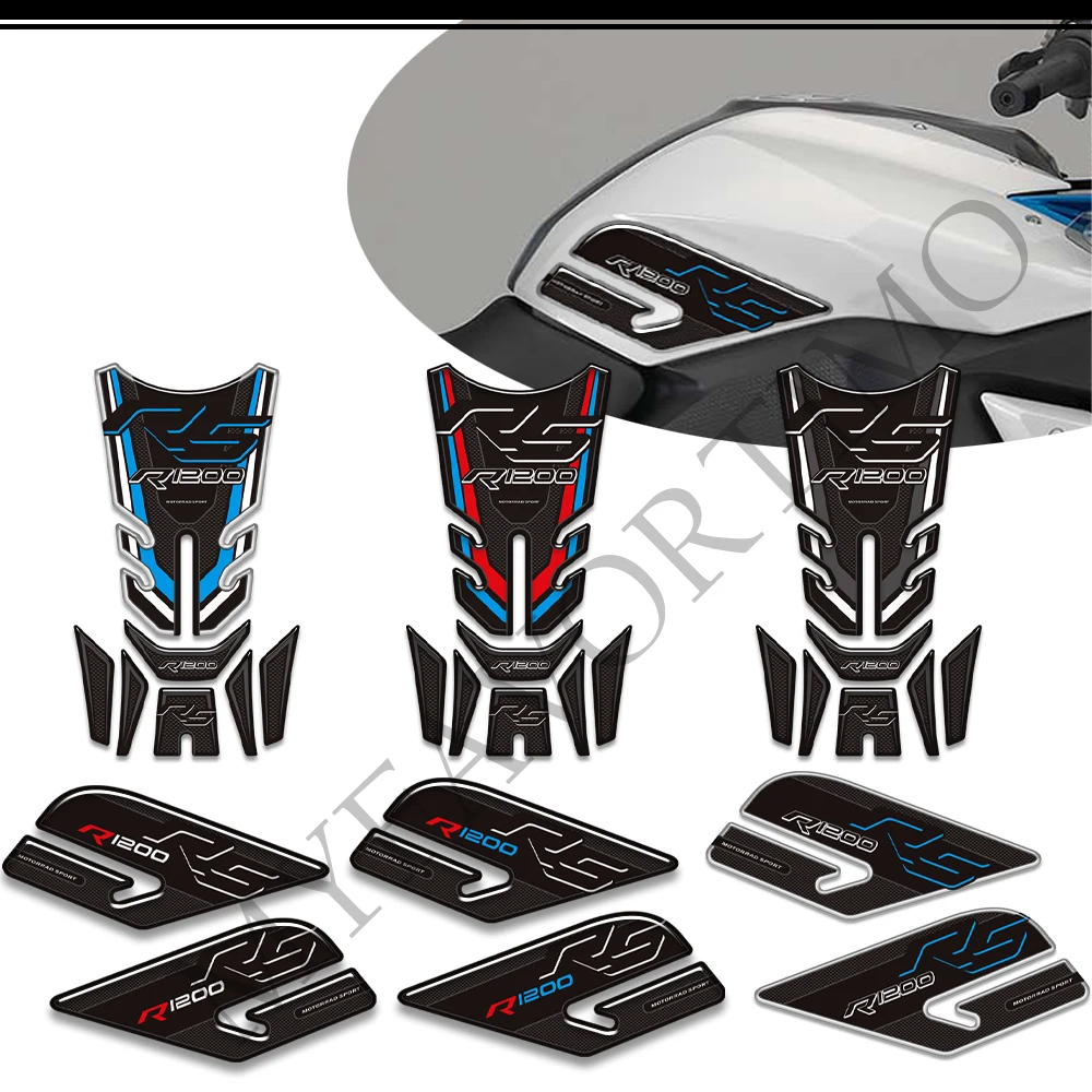 For BMW R1200RS R 1200 RS R1200  Motorcycle Fish Bone Tank Pad Protector Fuel Oil Knee Sticker Kit Tankpad Paint Protection