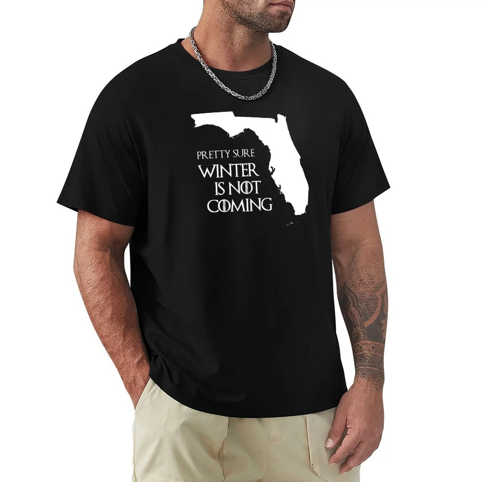 

Pretty Sure Winter is Not Coming Funny GOT Shirt T-Shirt cute tops boys whites plain korean fashion Men's t-shirts