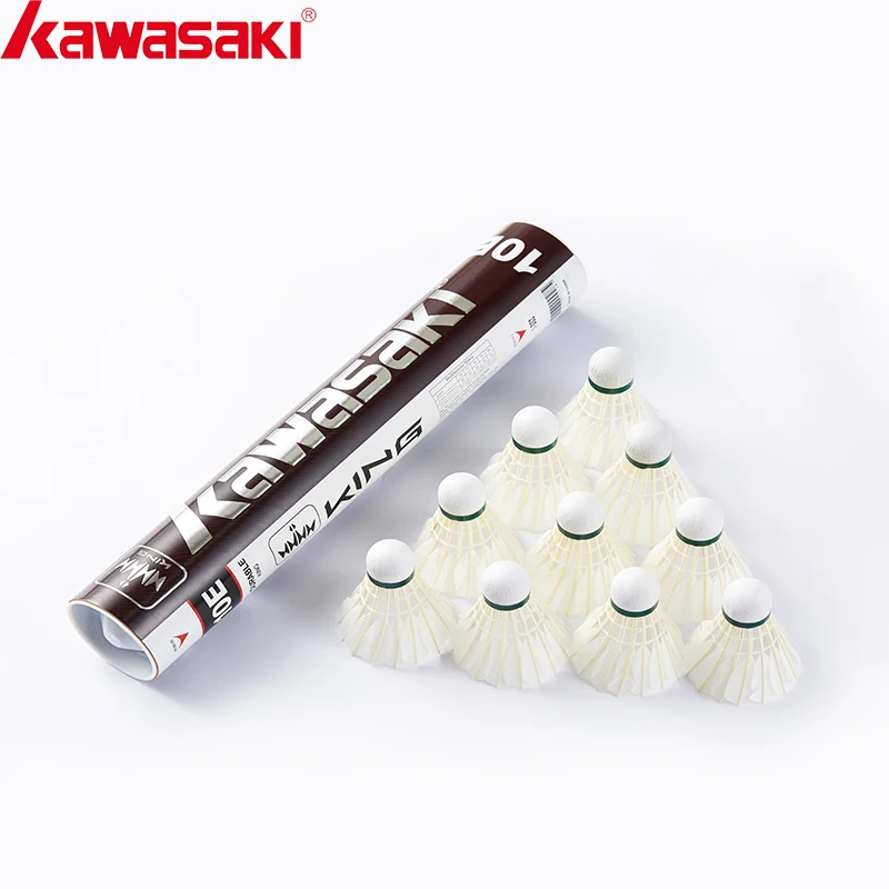 Kawasaki Badminton Shuttlecock King 10E Goose Feather Shuttlecock Training Sports Speed 76 77 Badminton Ball