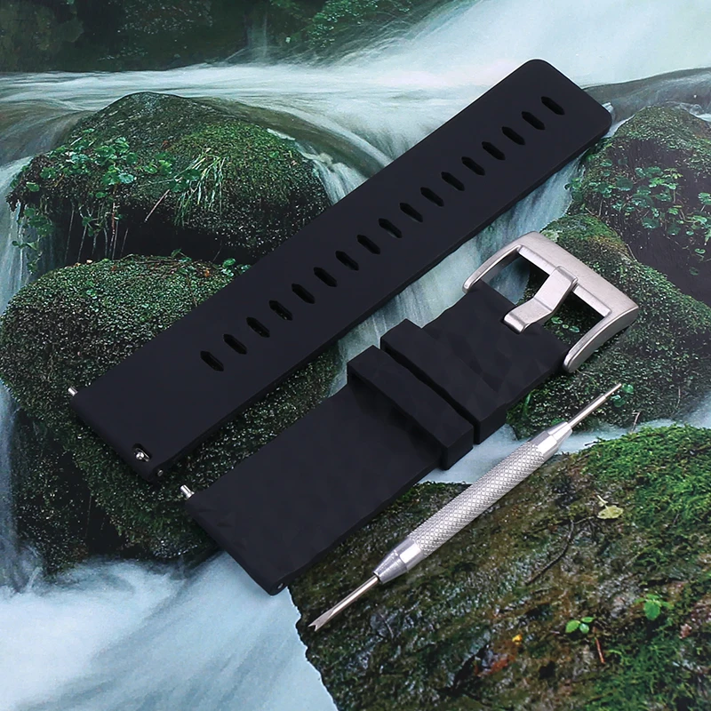 Waterproof Quick Release 24mm Silicone Smartwatch Band