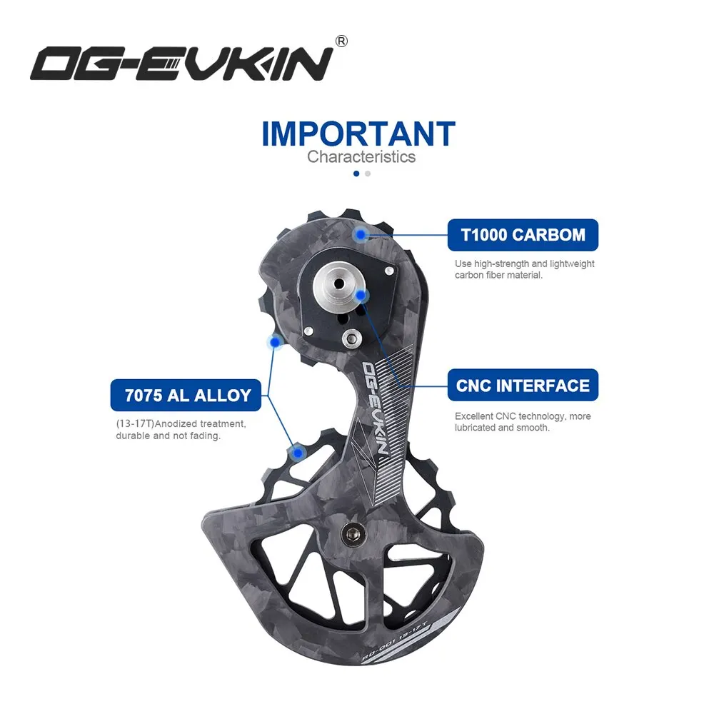 OG-EVKIN RD-01 Carbon Fiber Ceramic Rear Derailleur 13T-17T 4