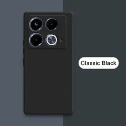 Luxury Soft Dual Layer Liquid Silicone Armor Case Cover for Infinix Note40Pro 4G (Classic Black)