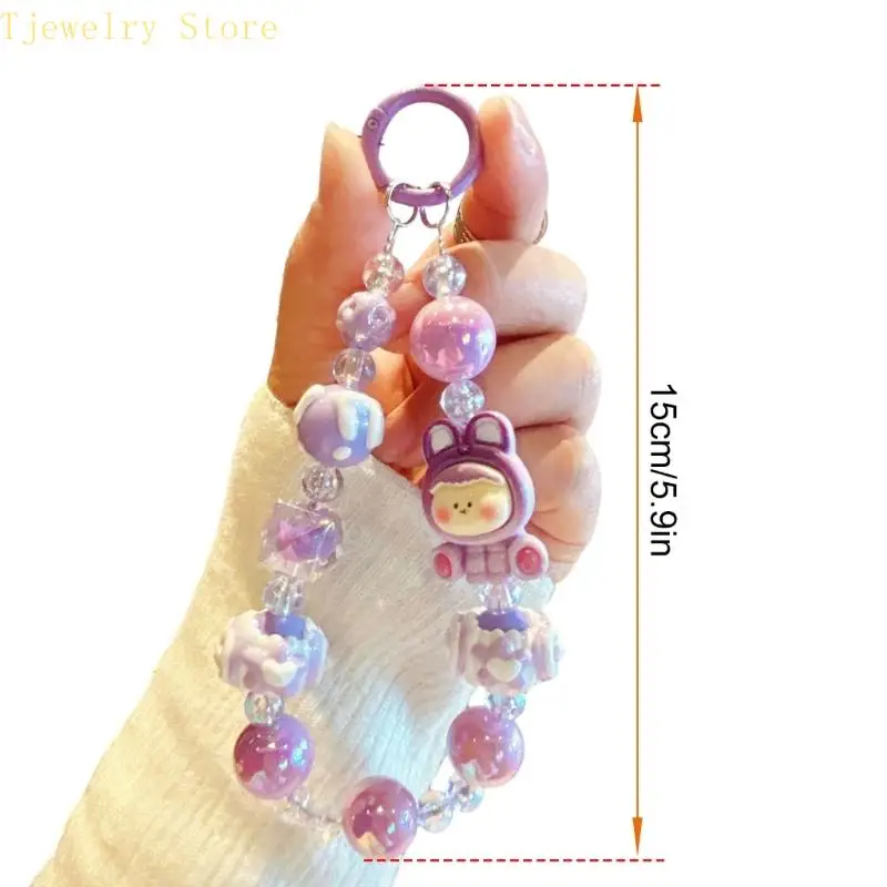 Colorful Beaded Phone Charm Wrist Strap and Lanyard