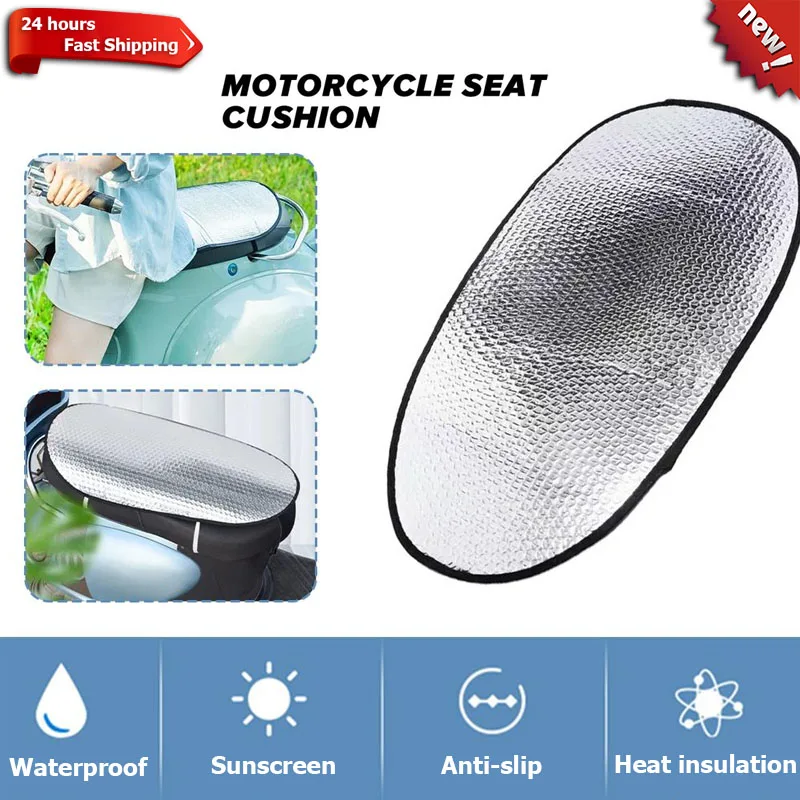 

Motorcycle Seat Cushion Cover Scooter Waterproof Aluminum Film Cushions Cover Sun Pad E-bike Seat Heat Insulation Seat Covers