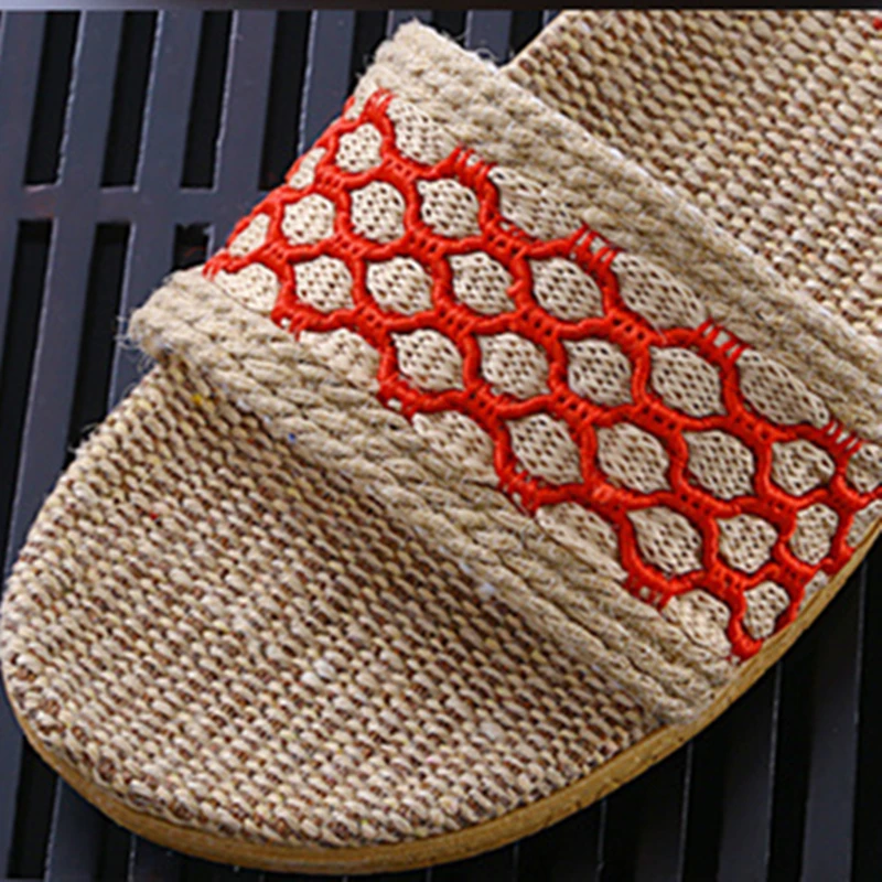 Summer Simples Styles Cotton Linen Home Couples Indoor Slippers Anti-slip Men's And Women's Thick Sole Slippers Zapatillas Mujer