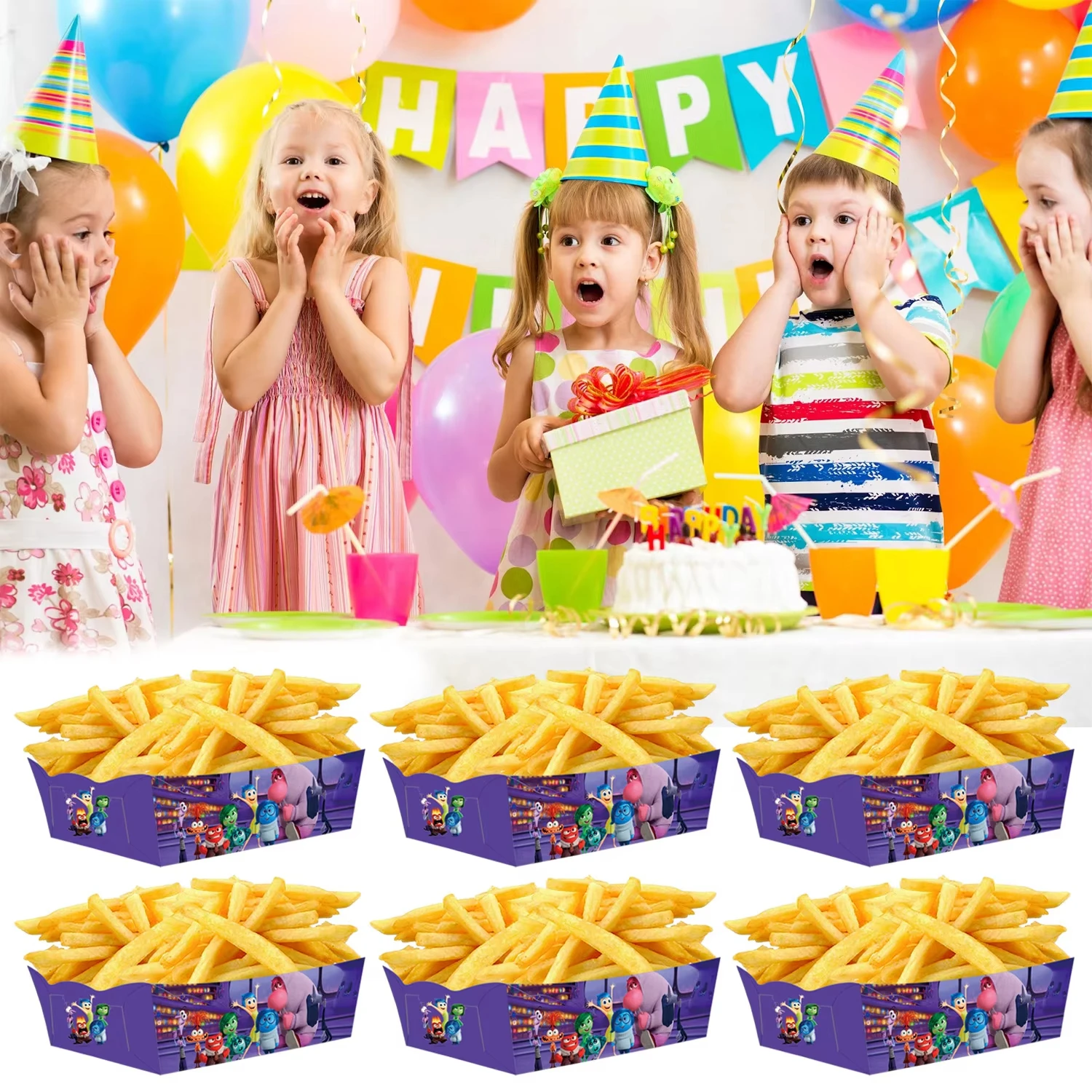 Inside Out Paper Food Serving Trays Plate Kids Party Favor