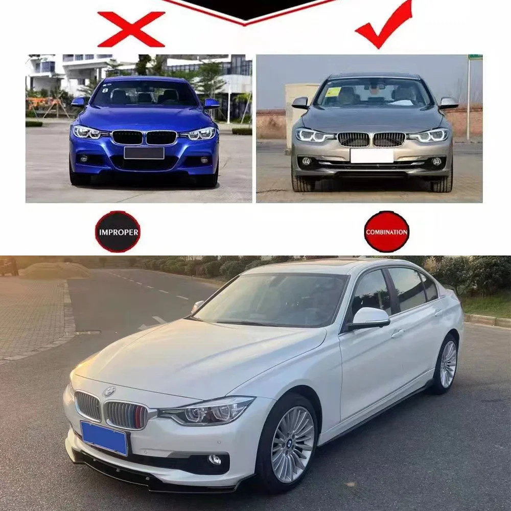 New 3PCS Car Front Bumper Splitter Lip Diffuser Spoiler Protector Cover Guard Deflector Lips for BMW 3 Series F30 F35 2013-2019