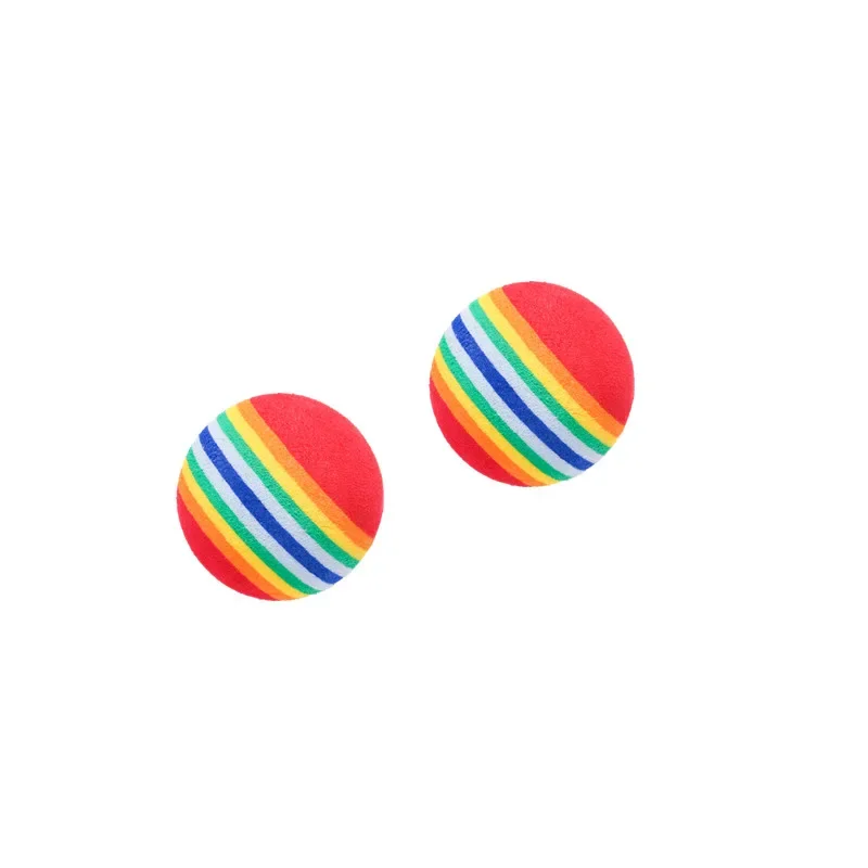 10PCS Cat Toys Rainbow Ball Interactive Cat Dog Play Chewing Rattle Scratch Ball Training Balls Pet Supplies