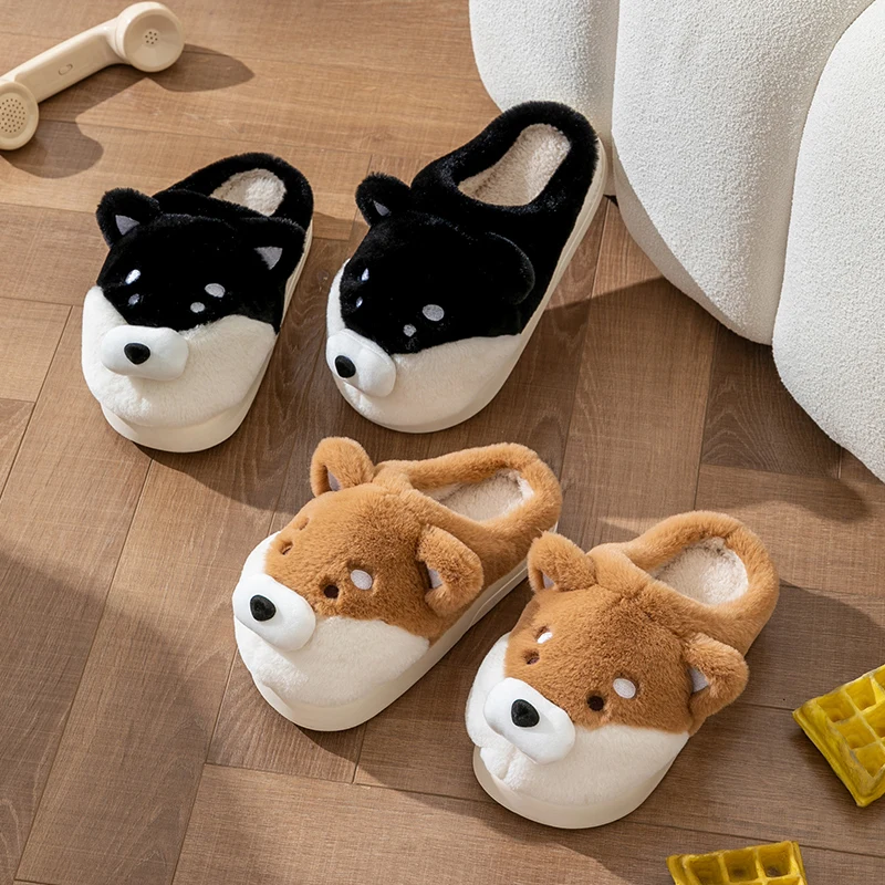 Cute Cartoon Dog Winter Warm Shoes Couples Home Slipper main image 0