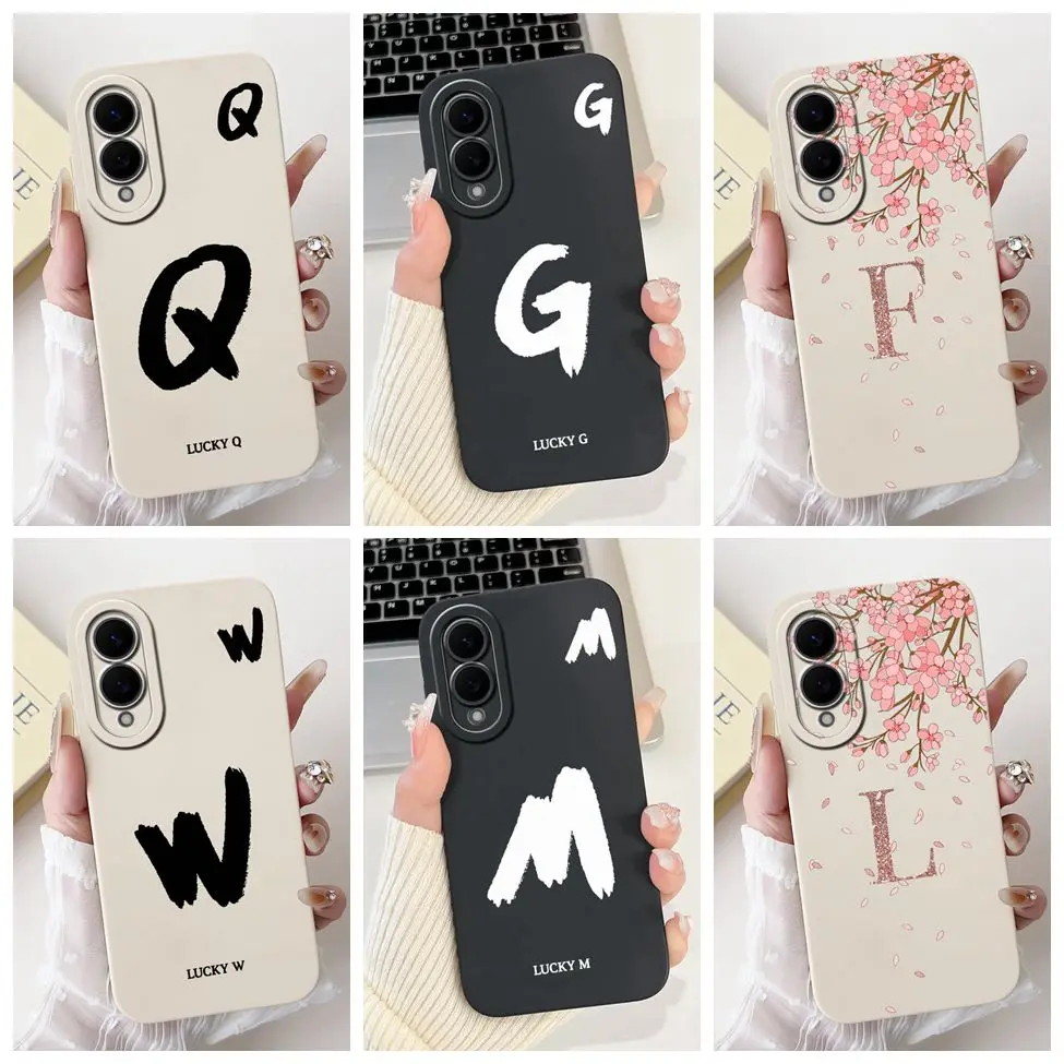 Luxury Crown & Floral Painted Silicone Phone Case - Simple Fashion Letters Design