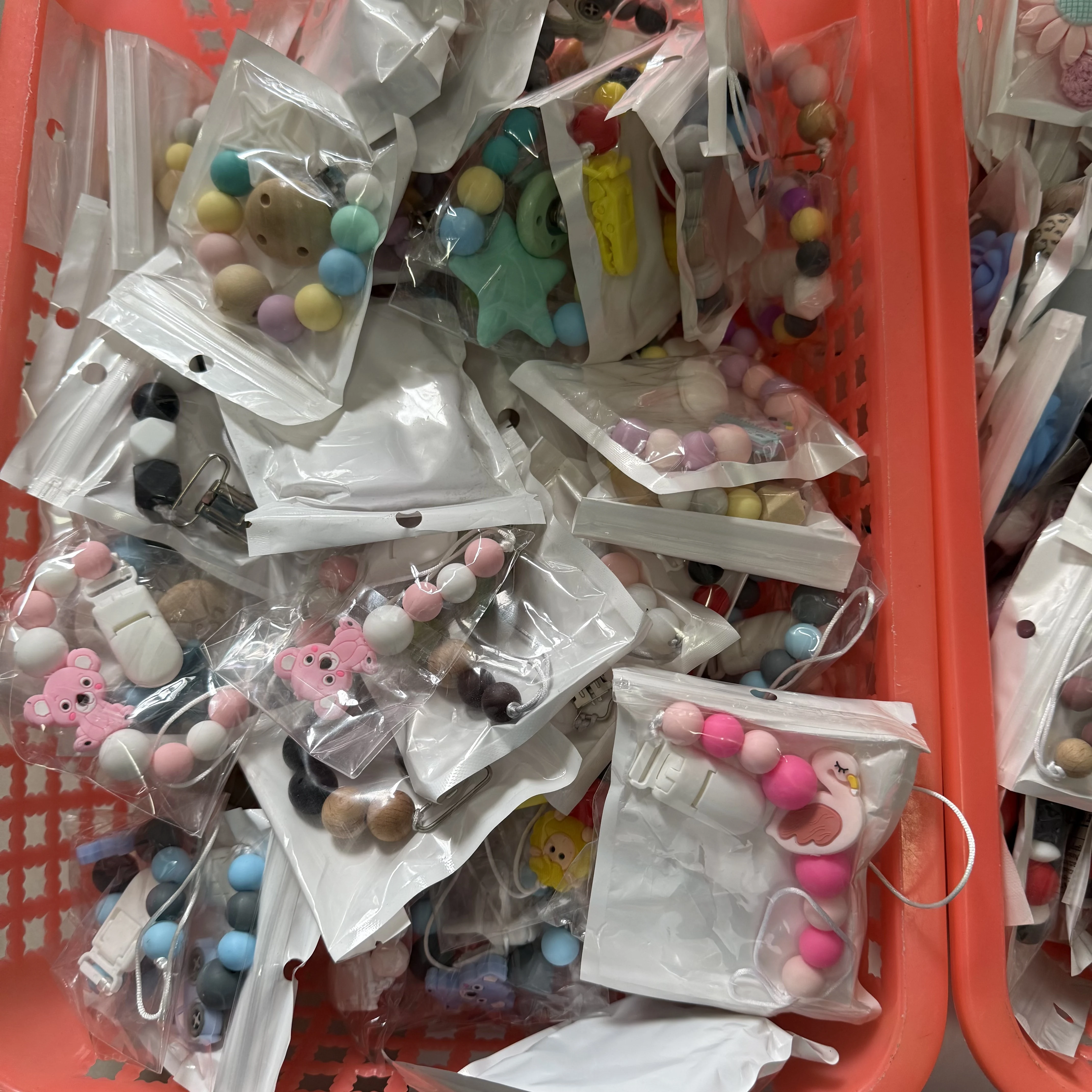 10Pcs Bulk Baby Pacifier Clips Chain Mixed Colors Silicone Teether Dummy Leash Anti-Lost Holder for Infants Toddlers (Wholesale)