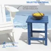 Outsunny Adirondack Side Table, Square Patio End Table, Weather Resistant 15" Outdoor HDPE Table for Porch, Pool, Balcony, Blue 4