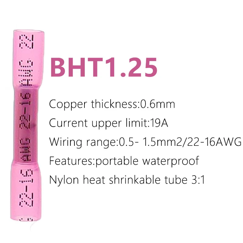 Wire Connectors Heat Shrink Butt Wire Connectors Waterproof Insulated Automobile Wire Cable Crimp Terminals AWG 26-10 0.3-6.0mm2