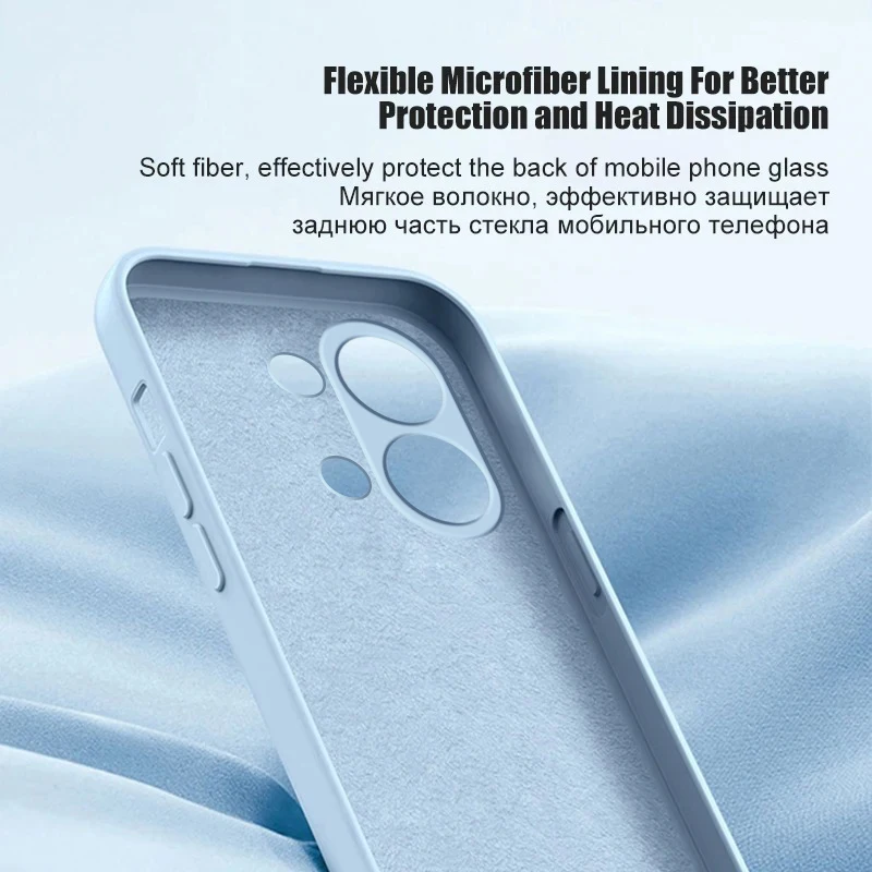 Luxury Square Liquid Silicone Soft Phone Case Cover