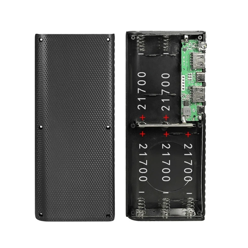 5 Slots 21700 Battery DIY Power Bank Shell 21700 Battery Power Case 5V/2.1A Dual Port Output Bank Case