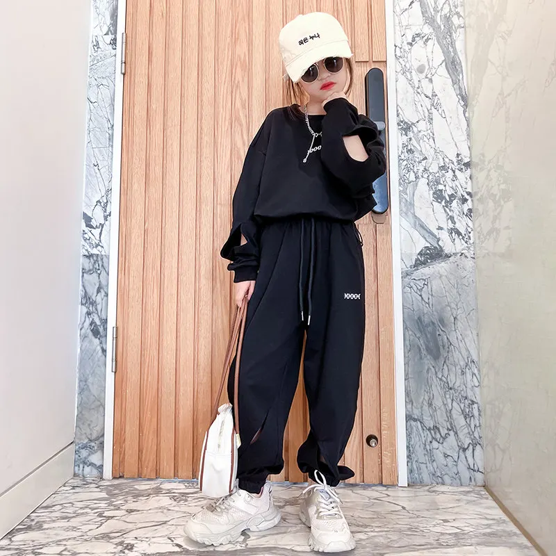 Autumn Girls Clothing Stores Set For Teenage Girls: Hooded Jacket And Wide  Leg Pants In Solid Colors Big Kids Two Piece Outfit From Paozhanghua,  $25.78