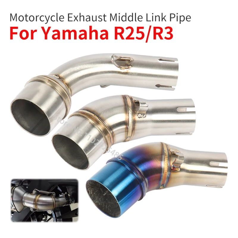 Slip-on For Yamaha YZF R25 R3 MT-03 MT03 Motorcycle Exhaust 51mm Escape Systems Connection Muffler Modified Middle Link Pipe