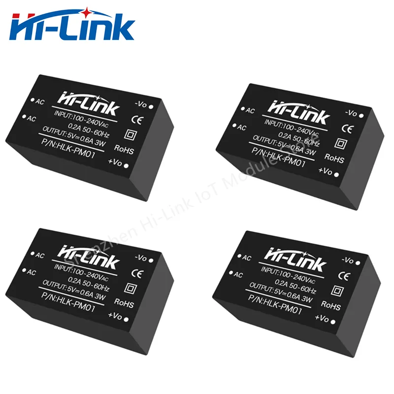 Hi-Link HLK-PM01 90-245Vac 5V 3W Output AC-DC Step Down Converter Isolation Adjustable Power Supply Module power supply switching power supply