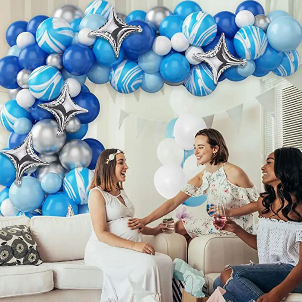 

Bright Color Matching Balloons Eye-catching Agate Pattern Balloon Set Versatile Design for Birthday Parties Weddings for Baby
