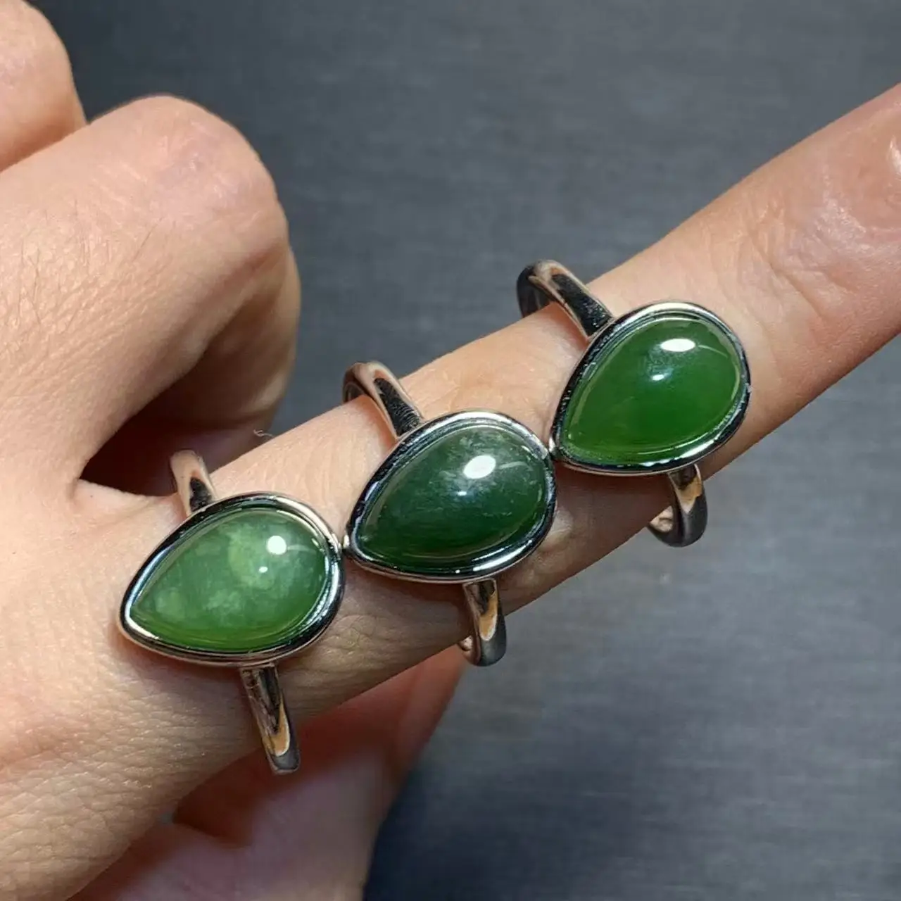 Natural Green Jade Ring  Adjustable Female Butterfly Jewelry for Women Gift Wholesale High Quality Vintage Fine