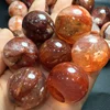 100g Red Fire QUARTZ Hematoid Crystal Polished sphere Ball Healing 4