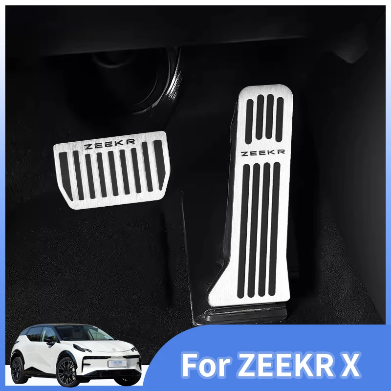For ZEEKR X Gas Brake Pedal Pad Non-Slip Stainless Steel Pedalboard Aluminium Alloy Rubber Brake Cover Car Accessories
