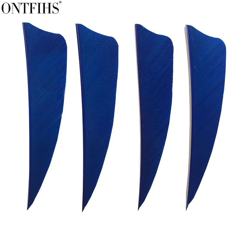 

50 Pcs 3Inch Right /Left Wing Shield Dark Blue Turkey Feathers For Wooden & Bamboo Archery DIY Hunting Fletches Accessories