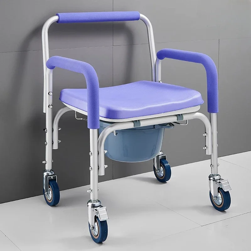 Elderly Shower Chairs with Wheels Elderly Transfer Chair Portable Elderly Toilet Chair for Patient Folding Transfer Wheelchair 2