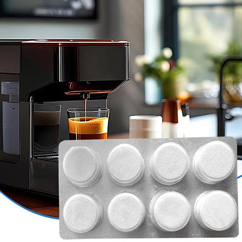 Coffee Machine Tablets 8 Count Cleaning Tablets For Espresso Machine Coffee Machine Cleaner Descaler Tablets Safe & Effective Descaling For All