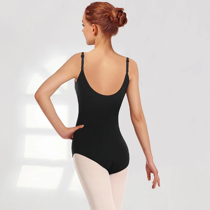Women's Camisole Ballet Dance Leotard for Adult Detachable Adjustable Straps and Full Front Lining Ballet Clothes Bodysuit