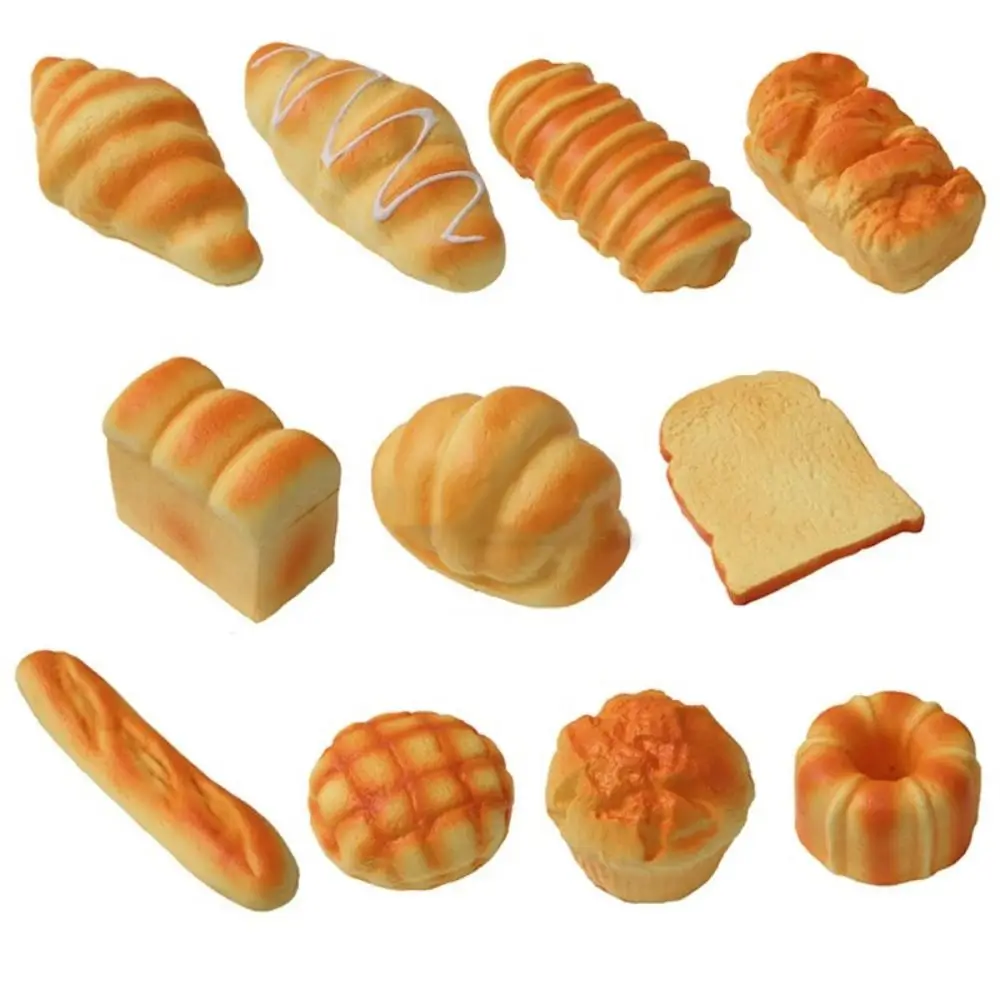 Stretch Squeezing Simulation Bread Squeeze Toy Fake Food Model Simulated Food Breakfast Squeeze Sensory Toys Toast Cake Elastic_voghion.com