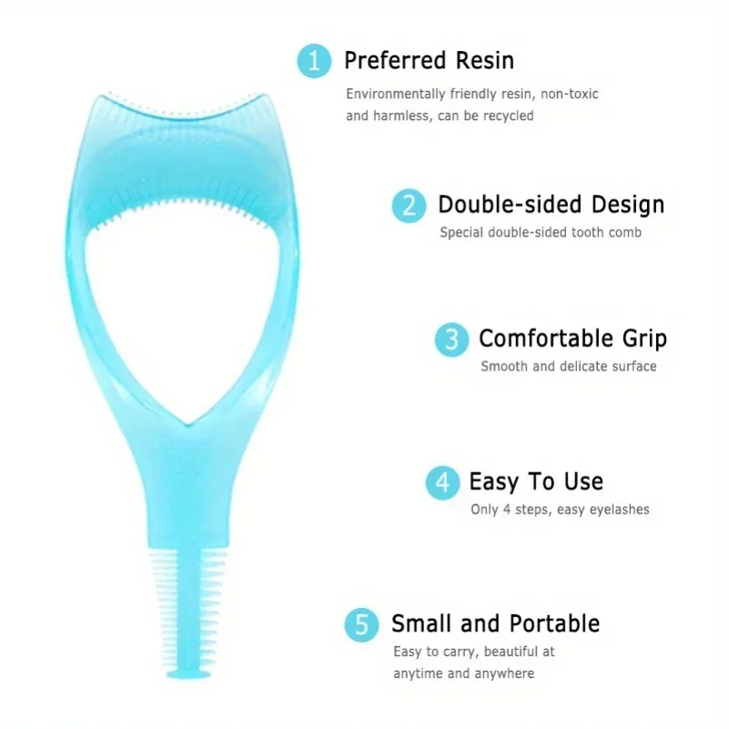 Description Picture 5 of item3 in 1 Mascara Applicator Template with Eyelash Curler Guard and Case, Eyeliner Holder, Eyelash Aid, Eyebrow Drawing Tool