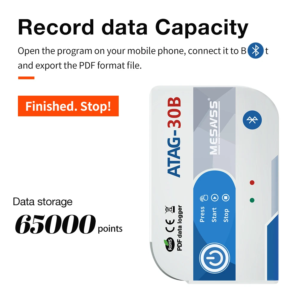 2025USB Temperature Data Logger 180 Days Bluetooth -30~70°C Cold Chain Transport