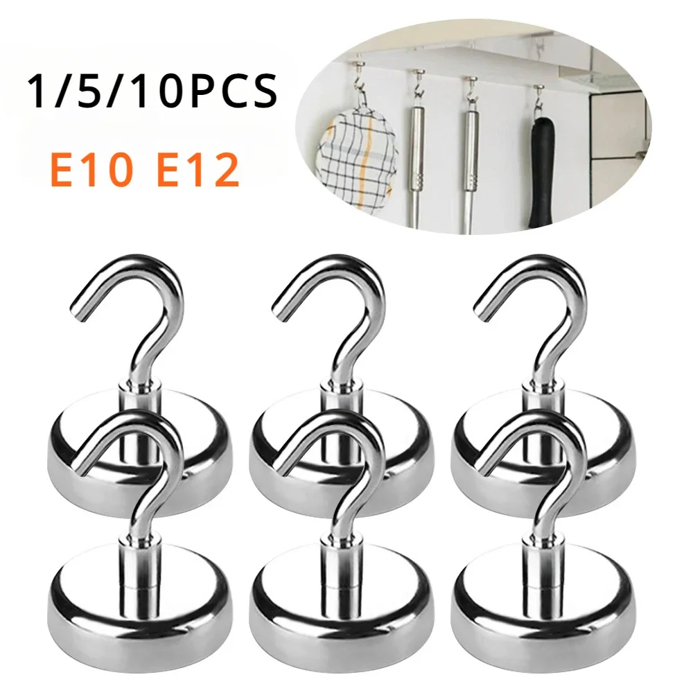 10/5/1 Item Magnet Magnetic Hook Up Metal Iman Strong Keys Hanger Home Kitchen Bathroom Accessories Storage Tidy Garden Hooks