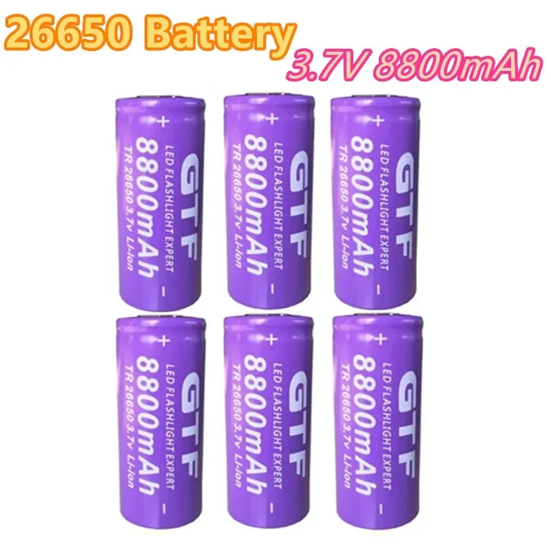 

2023 New 26650 3.7V 8800mAh Battery Special offer Li-ion For LED Flashlight Torch Accumulator Battery