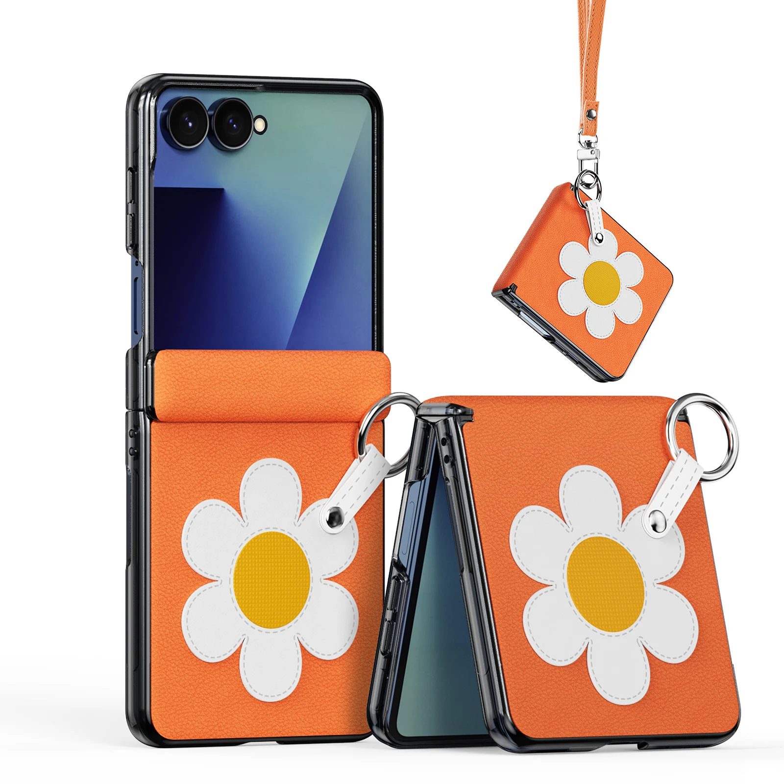 Ultra Thin Leather Flip Case with Shockproof Full Body Protection & Lanyard Design