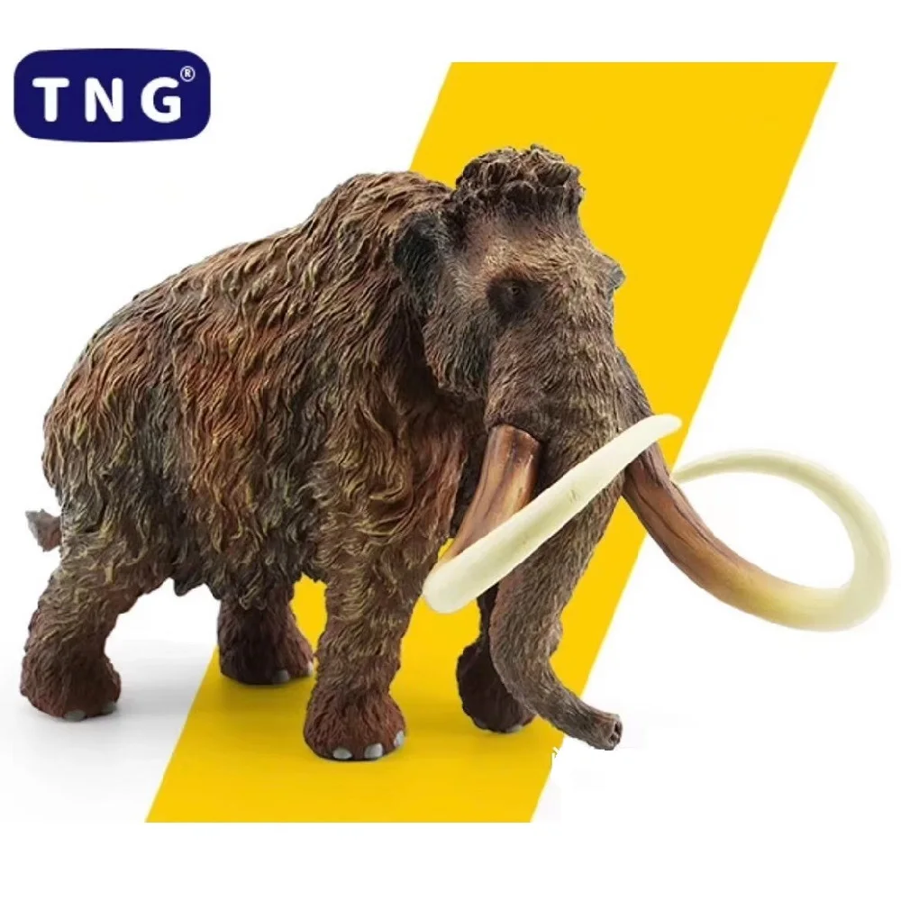 当時物　マンモス　おもちゃ　フィギュア Tng-動物フィギュアモデル人形、マンモス象、先史時代の動物