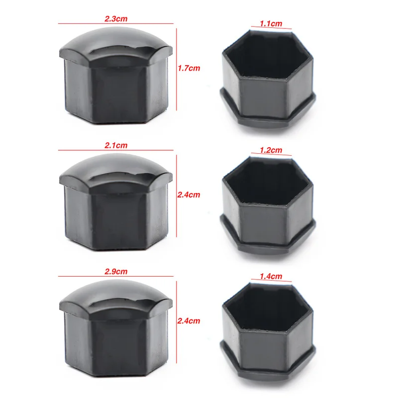 Car Wheel Nut Caps 20pcs Auto Tyre Hub Screw Anti-Rust Protection Cover Decoration 17mm 19mm 21mm